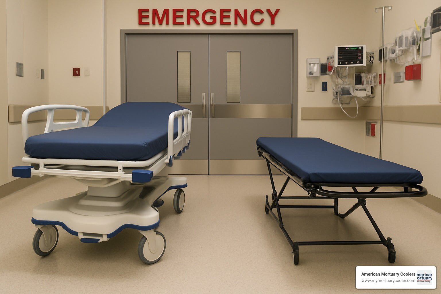 Gurney vs Stretcher 101: Key Differences Explained - American Mortuary Coolers & Equipments Gurney vs Stretcher 101: Key Differences Explained - American Mortuary Coolers & Equipments